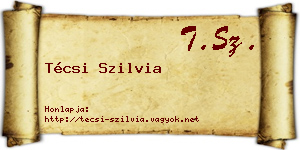 Técsi Szilvia névjegykártya
