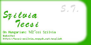 szilvia tecsi business card